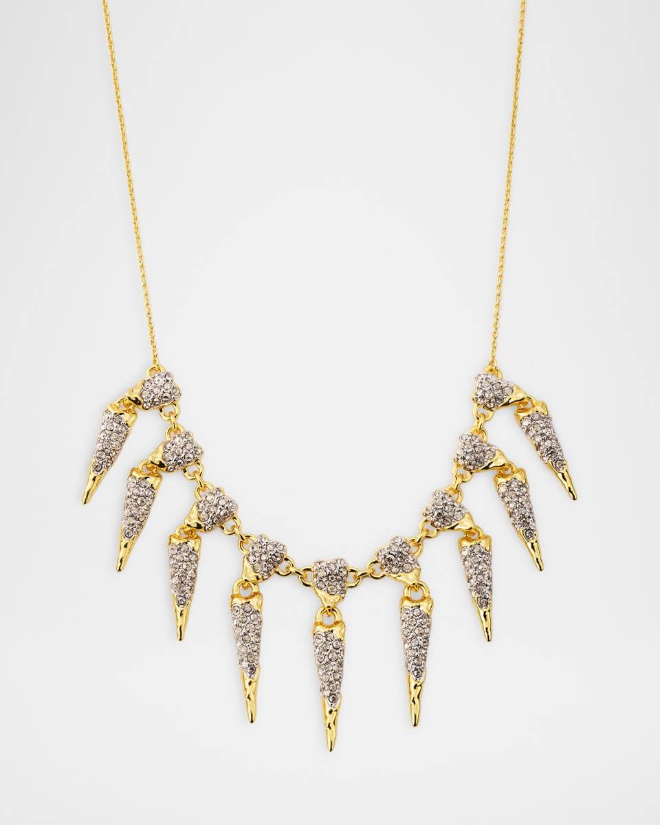 Solanales Crystal Spear Fringe Necklace